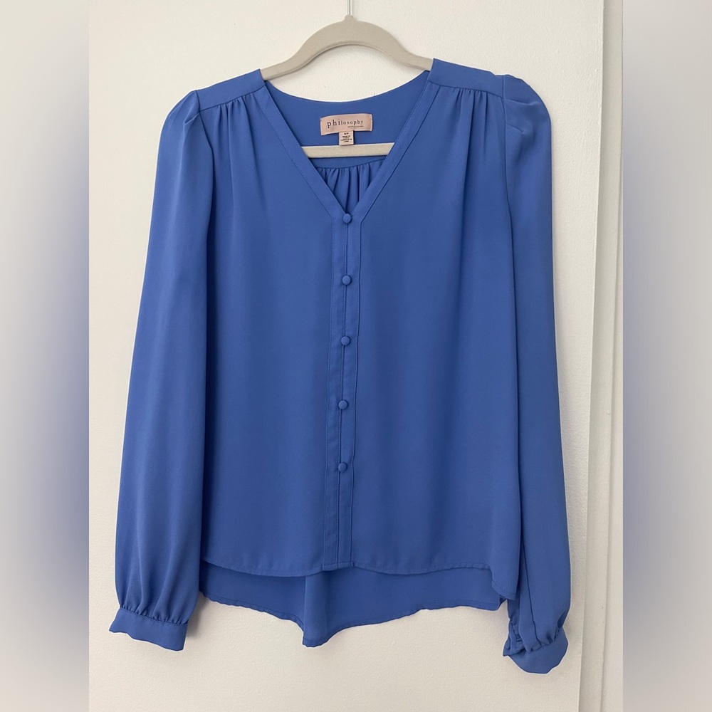 Philosophy Blue / periwinkle blouse size small